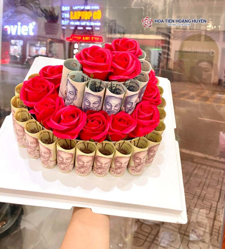 Hộp hoa bằng tiền 10k